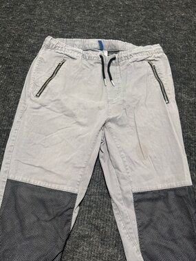 H&M Light Gray Joggers with Black Knee Panels